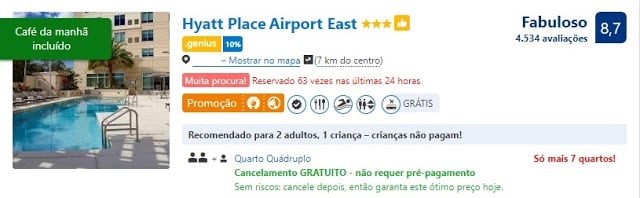 Hotel com cancelamento gratuito