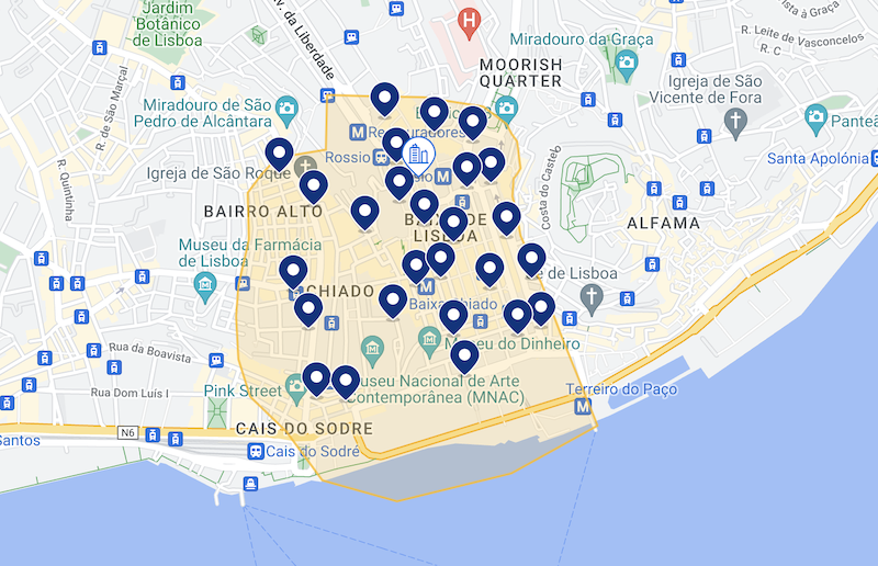 Melhor região para se hospedar em Lisboa